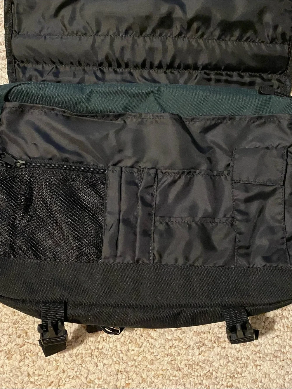 Port and Company Dark Green Messenger Bag with Shell Patch